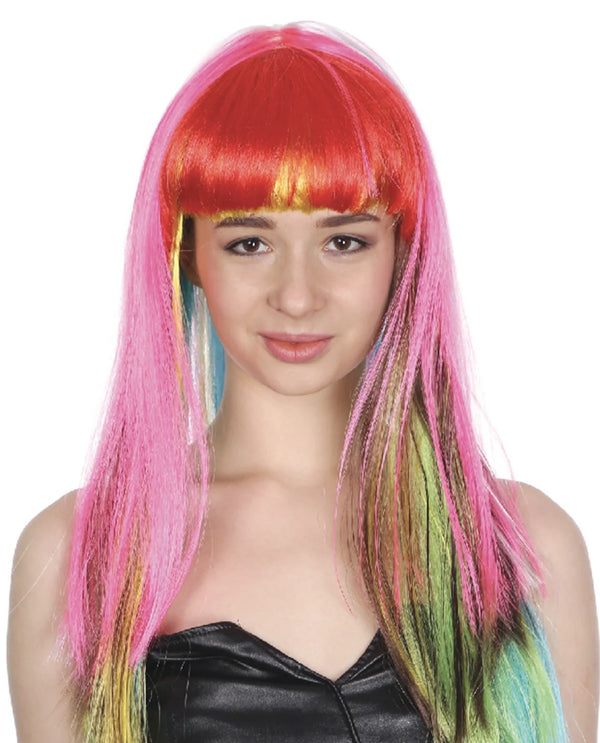 RAINBOW LONG WIG WITH FRINGE